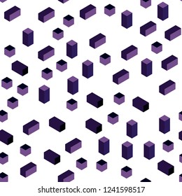 Dark Purple vector seamless, isometric cover in polygonal style. Abstract gradient illustration with rectangles. Texture for window blinds, curtains.