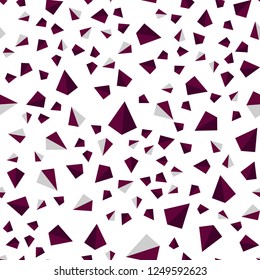Dark Purple vector seamless, isometric cover with polygonal style. Illustration with set of colorful triangles. Pattern for design of fabric, wallpapers.