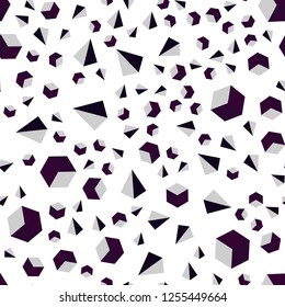 Dark Purple vector seamless, isometric template with crystals, squares. Illustration with colorful triangles, rectangles. Template for business cards, websites.