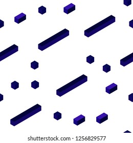 Dark Purple vector seamless, isometric texture in rectangular style. Rectangles on abstract background with colorful gradient. Design for wallpaper, fabric makers.