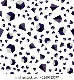 Dark Purple vector seamless, isometric pattern with polygonal style with cubes. Decorative design in abstract style with lines, cubes. Design for wallpaper, fabric makers.