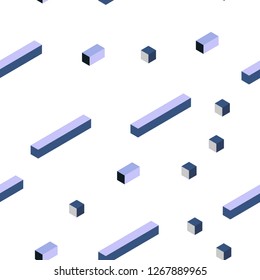 Dark Purple vector seamless, isometric background with rectangles. Decorative design in abstract style with rectangles. Pattern for trendy fabric, wallpapers.