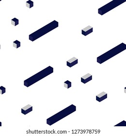 Dark Purple vector seamless, isometric texture in rectangular style. Illustration with set of colorful rectangles. Pattern for trendy fabric, wallpapers.