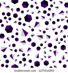Dark Purple vector seamless, isometric texture with poly style with cubes. Lines, rhombus with colorful gradient. Pattern for design of fabric, wallpapers.