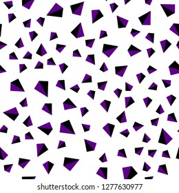 Dark Purple vector seamless, isometric template with crystals, triangles. Beautiful illustration with triangles in nature style. Template for business cards, websites.