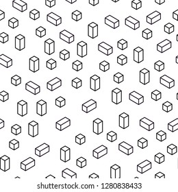 Dark Purple vector seamless, isometric texture in rectangular style. Rectangles on abstract background with colorful gradient. Design for textile, fabric, wallpapers.