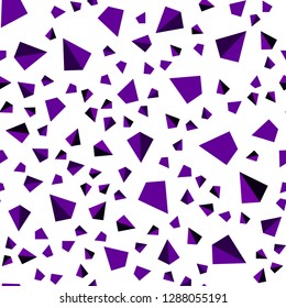 Dark Purple vector seamless, isometric texture with triangular style. Decorative design in abstract style with triangles. Design for wallpaper, fabric makers.