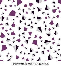 Dark Purple vector seamless, isometric pattern with polygonal style. Illustration with set of colorful triangles. Design for textile, fabric, wallpapers.
