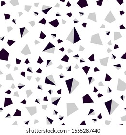 Dark Purple vector seamless, isometric cover with polygonal style. Glitter abstract illustration with triangular shapes. Pattern for design of fabric, wallpapers.