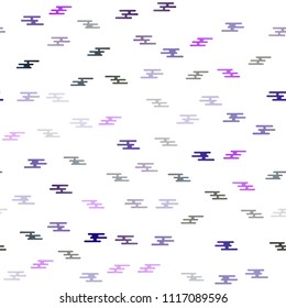 Dark Purple vector seamless layout with flat lines. Decorative shining illustration with lines on abstract template. Smart design for your business advert.