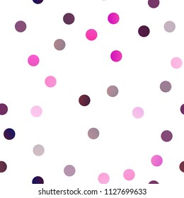 Dark Purple vector seamless layout with circle shapes. Modern abstract illustration with colorful water drops. The pattern can be used for beautiful websites.