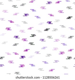 Dark Purple vector seamless layout with flat lines. Modern geometrical abstract illustration with staves. The pattern can be used for busines ad, booklets, leaflets
