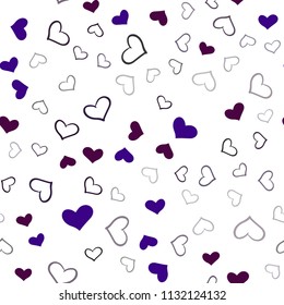 Dark Purple vector seamless layout with sweet hearts. Illustration with hearts in love concept for valentine's day. Pattern can be used for valentine's ad, booklets.