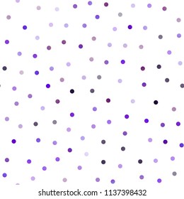 Dark Purple vector seamless layout with circle shapes. Blurred decorative design in abstract style with bubbles. Pattern can be used as texture of water, rain drops.