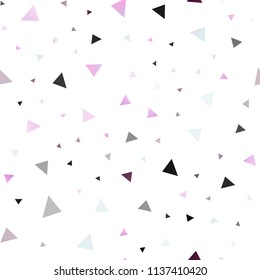 Dark Purple vector seamless layout with lines, triangles. Decorative design in abstract style with triangles. Best design for your ad, poster, banner.