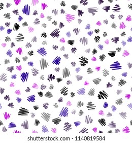 Dark Purple vector seamless layout with flat lines. Decorative shining illustration with lines on abstract template. Template for your beautiful backgrounds.