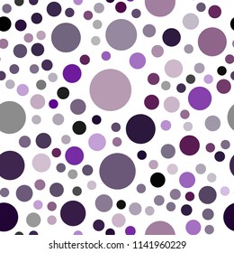 Dark Purple vector seamless layout with circle shapes. Abstract illustration with colored bubbles in nature style. Completely new template for your brand book.