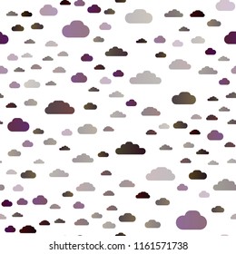 Dark Purple vector seamless layout with cloudscape. Colorful illustration consisted of abstract clouds. Template for business cards, websites.