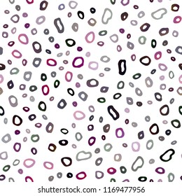 Dark Purple vector seamless layout with circle spots. Abstract illustration with colored bubbles in nature style. Pattern for trendy fabric, wallpapers.
