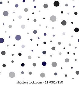 Dark Purple vector seamless layout with circle shapes. Beautiful colored illustration with blurred circles in nature style. Trendy design for wallpaper, fabric makers.