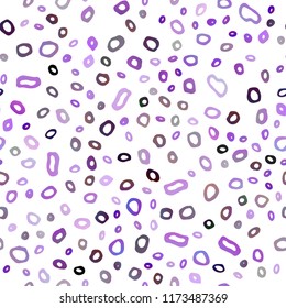 Dark Purple vector seamless layout with circle spots. Abstract illustration with colored bubbles in nature style. Design for textile, fabric, wallpapers.