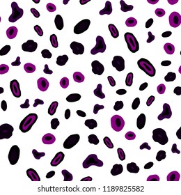 Dark Purple vector seamless layout with circle shapes. Illustration with set of shining colorful abstract circles. Pattern for design of fabric, wallpapers.