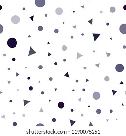 Dark Purple vector seamless layout with circles, lines. Modern abstract illustration with colorful dots, lines. Pattern for design of window blinds, curtains.