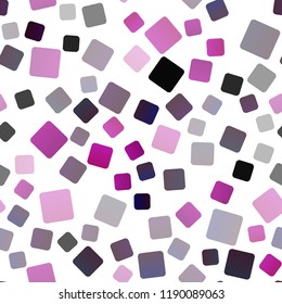 Dark Purple vector seamless layout with lines, rectangles. Rectangles on abstract background with colorful gradient. Pattern can be used for websites.