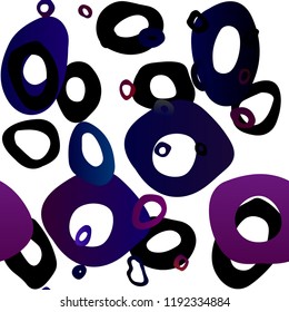 Dark Purple vector seamless layout with circle spots. Glitter abstract illustration with blurred drops of rain. Template for business cards, websites.