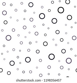 Dark Purple vector seamless layout with circle shapes. Abstract illustration with colored bubbles in nature style. Pattern can be used for beautiful websites.