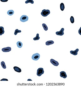 Dark Purple vector seamless layout with circle shapes. Glitter abstract illustration with blurred drops of rain. Template for business cards, websites.