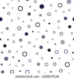 Dark Purple vector seamless layout with circle shapes. Blurred decorative design in abstract style with bubbles. Template for business cards, websites.