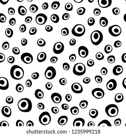 Dark Purple vector seamless layout with circle spots. Glitter abstract illustration with blurred drops of rain. Pattern for trendy fabric, wallpapers.
