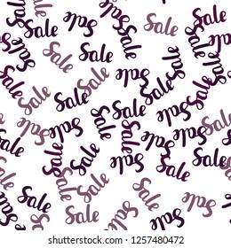 Dark Purple vector seamless layout with discount of 70, 90%. Abstract illustration with colorful gradient symbols of sales. Design for business ads, commercials.