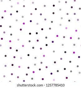 Dark Purple vector seamless layout with circle shapes. Blurred bubbles on abstract background with colorful gradient. New design for ad, poster, banner of your website.