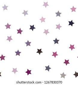 Dark Purple vector seamless layout with bright stars. Glitter abstract illustration with colored stars. Smart design for your business advert.