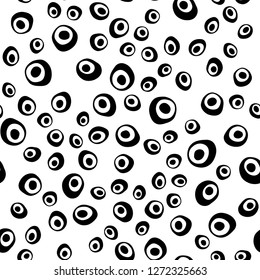 Dark Purple vector seamless layout with circle spots. Blurred bubbles on abstract backdrop with colorful gradient. Pattern for design of window blinds, curtains.