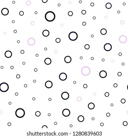 Dark Purple vector seamless layout with circle shapes. Beautiful colored illustration with blurred circles in nature style. Beautiful design for your business advert.