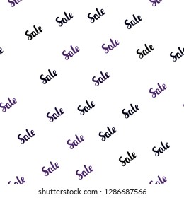 Dark Purple vector seamless layout with discount words. Colorful set of  percentage signs in simple style. Backdrop for super sales on Black Friday.