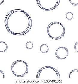 Dark Purple vector seamless layout with circle shapes. Blurred decorative design in abstract style with bubbles. Design for textile, fabric, wallpapers.