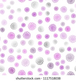 Dark Purple vector seamless natural elegant background. Doodle illustration of flowers in Origami style with gradient. Template for backgrounds of cell phones.