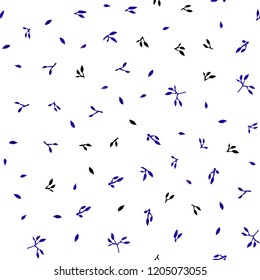 Dark Purple vector seamless natural artwork with leaves. Blurred decorative design in Indian style with leaves. Pattern for design of fabric, wallpapers.