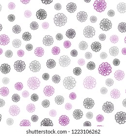 Dark Purple vector seamless natural elegant artwork. Decorative illustration with doodles on abstract template. Hand painted design for web, leaflet, textile.