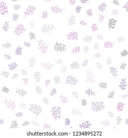 Dark Purple vector seamless natural backdrop with leaves, branches. Modern abstract illustration with leaves and branches. Pattern for trendy fabric, wallpapers.