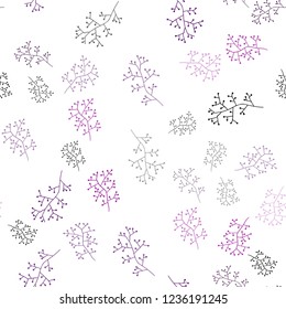 Dark Purple vector seamless natural backdrop with branches. An elegant bright illustration with leaves and branches. Template for business cards, websites.
