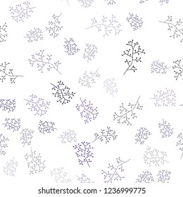 Dark Purple vector seamless natural pattern with branches. An elegant bright illustration with leaves and branches. Design for textile, fabric, wallpapers.