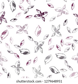 Dark Purple vector seamless natural pattern with leaves. leaves on elegant natural pattern with gradient. Pattern for design of fabric, wallpapers.