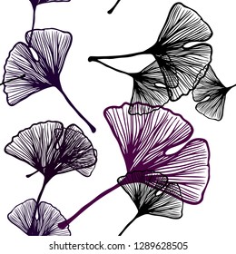 Dark Purple vector seamless natural background with leaves. Creative illustration in blurred style with leaves. Pattern for trendy fabric, wallpapers.