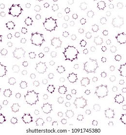 Dark Purple vector seamless pattern with spheres. Illustration with set of shining colorful abstract circles. Pattern can be used for ads, leaflets.