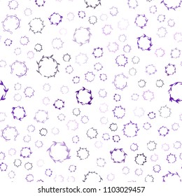 Dark Purple vector seamless pattern with spheres. Abstract illustration with colored bubbles in nature style. Completely new template for your brand book.